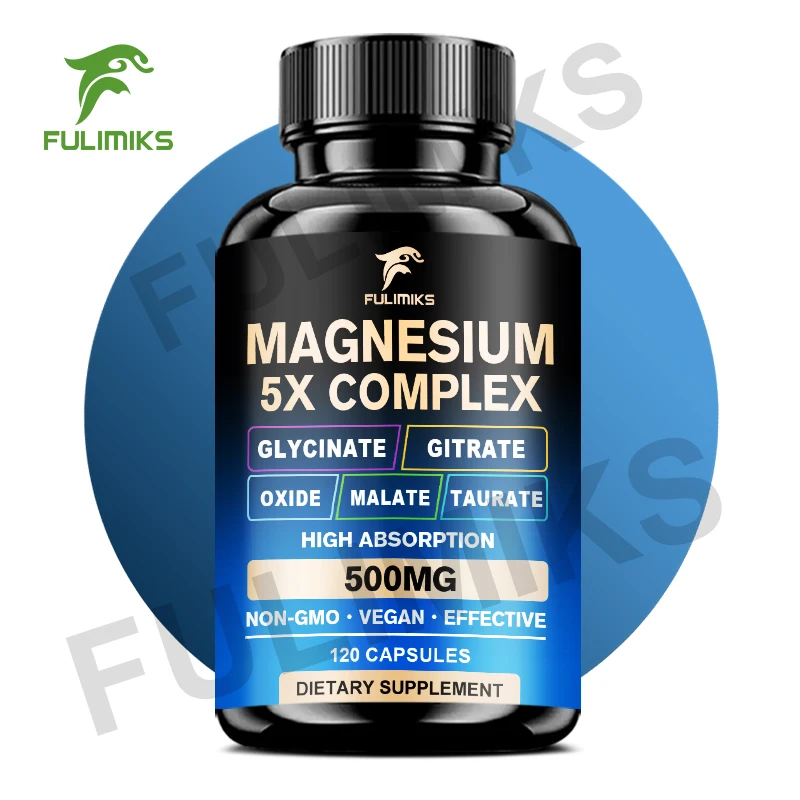 

Magnesium Complex Capsules - Bone, Muscle & Heart Health Supplement, Sleep Support, Muscle Relaxation, Stress & Anxiety Relief