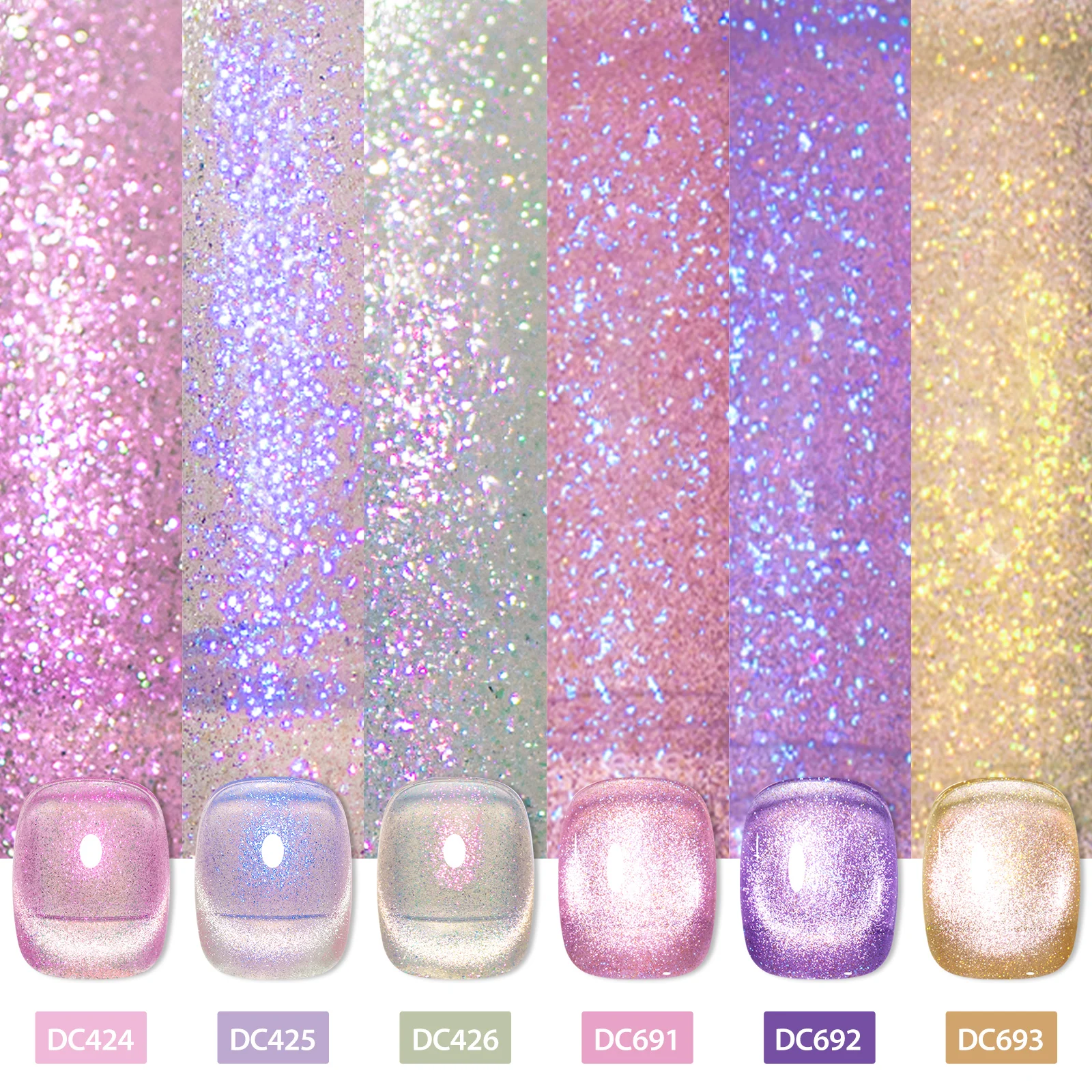 9PCS/SET Mtssii Purple Pink Magnetic Gel Nail Polish Fresh Blue-Green Cat's Eye UV Nail Gel Super Shiny Luster Dazzling Varnish