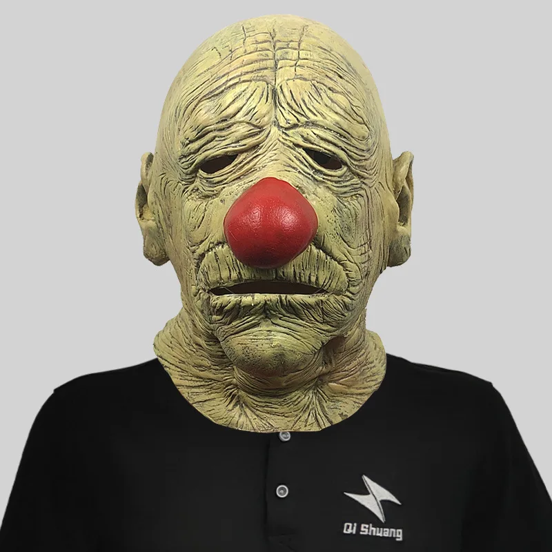 

New Elderly Horror Headset Mask Makeup Ball Scary Face Headset Halloween Party Mock Prop Latex Headset