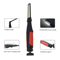 COB LED Work Lights Folding Flashlight with Magnetic Base Rechargeable Strip Lamp Bright Inspection Light for Car Repair