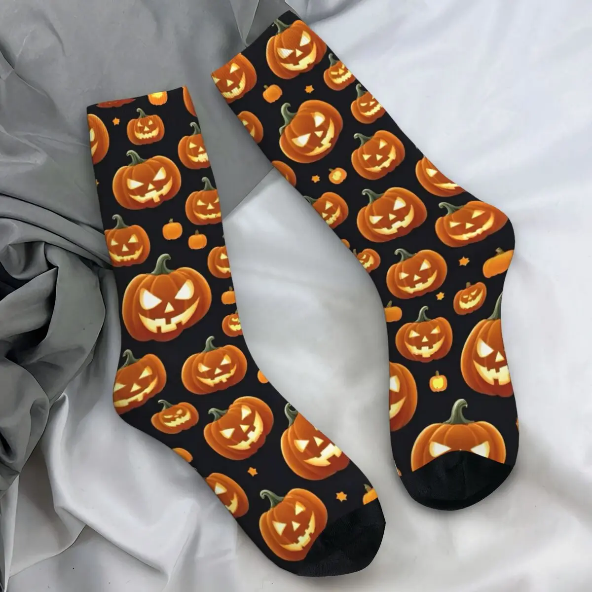 Horror Halloween Pumpkin Bat And Ghost Socks Autumn Trick or Treat Stockings Korean Men Medium Socks Running Anti Skid Socks