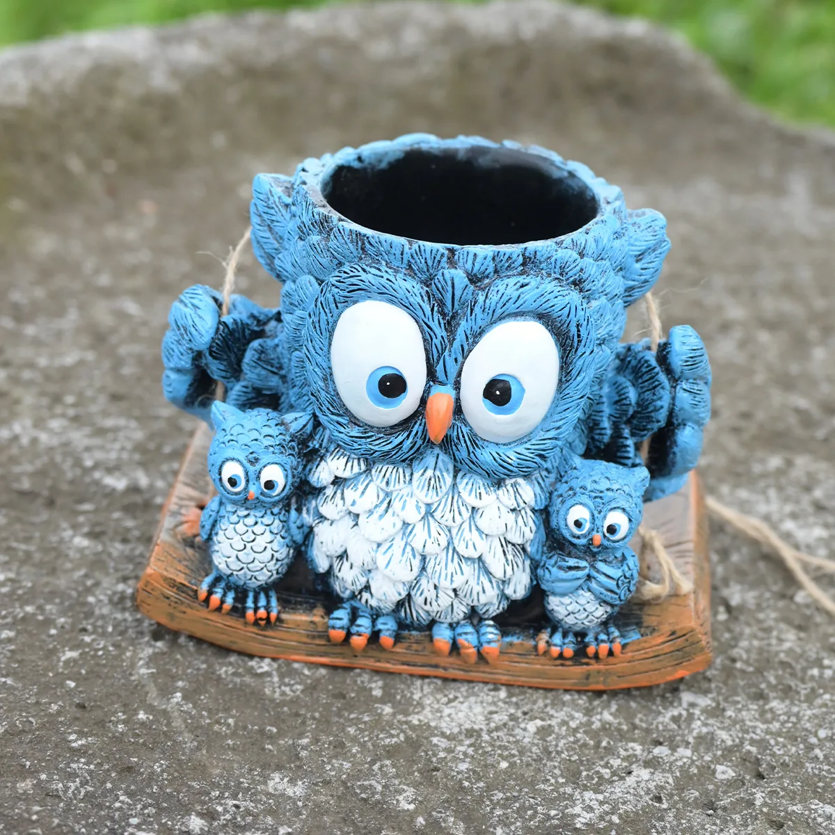 

Сова висит цветочный горшок сочная растение зеленый подарок креативный