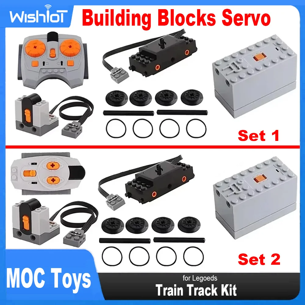 Train Track Building Blocks Kit MOC Power Functions Parts Motor Battery Box Infrared Speed Remote Control Receiver for Legoeds