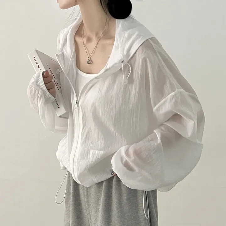 2024 Autumn Loose Casual Short Cardigan Korean Chic Solid All Match Kpop Sweatshirts Zippers Long Sleeve Hoodies Women