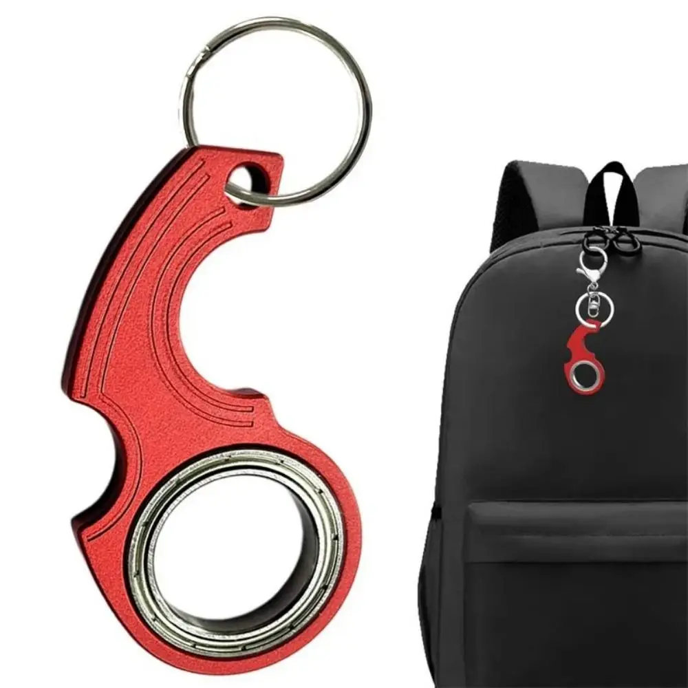 

Aluminium Alloy Revolve Fingertip Keyring Anti-Anxiety Relieve Boredom Fidget Spinner Keychain Light Weight Creative