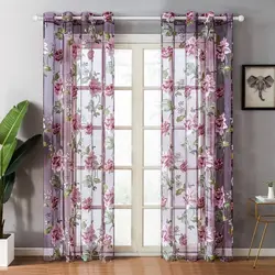 Floral Sheer Tulle Window Curtains High-end Elegant Peony Voile Curtain Home Decor Curtain Shade Window Drape Home Supplies