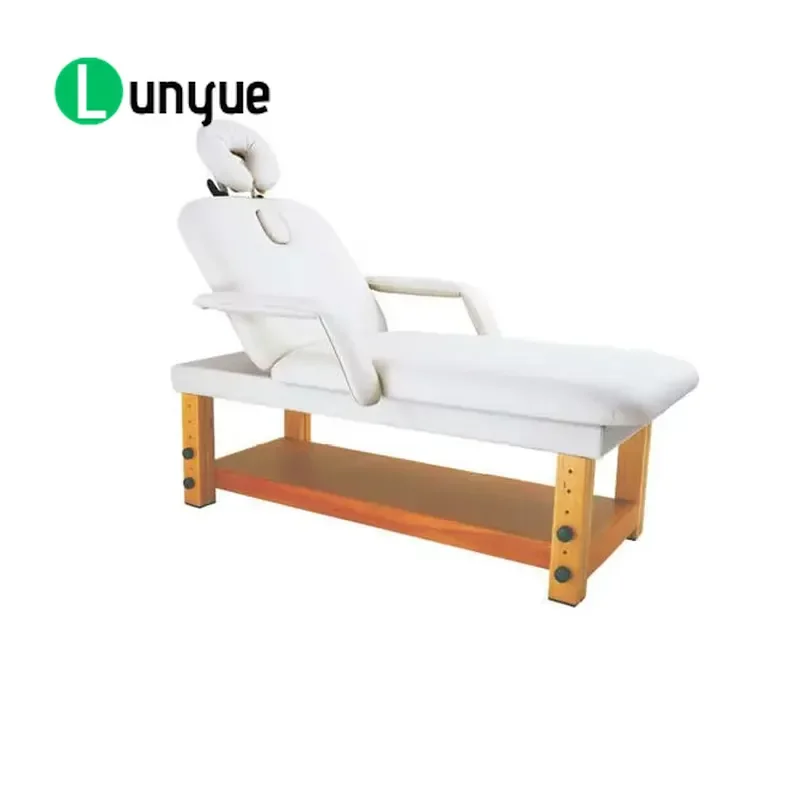 Wood Foldable Massage Table CE ISO Certified Synthetic Leather 10cm Thick Modern Design for Clinic Wellness Center Portable