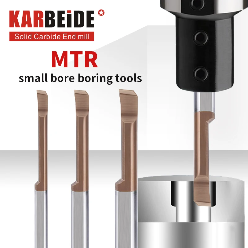 KARBEIDE MTR Boring Integral Carbide Micro Inner Boring End Mill Small Bore Boring Tools Size MTR 1-8mm R0.05 R0.1 R0.15 R0.2.