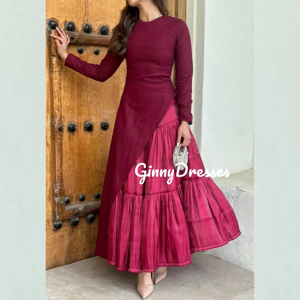 

Индивидуальное платье трапециевидной формы с овальным вырезом длиной до пола, женское элегантное роскошное платье для выпускного вечера с рюшами на молнии и длинными рукавами на подкладке Cockt