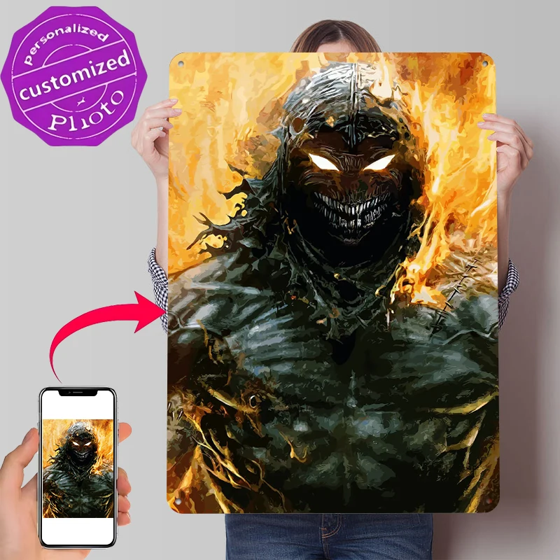 Disturbed Music Cover Tin Poster Customized Wall Art Retro Vintage Metal Signs for Fans Room Bedroom Decoration Gaming Home Sign