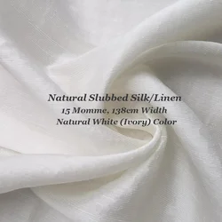 Mulberry Silk Linen 54'' Wide By Meters Natural White Silk Flax Fabric Slubbed