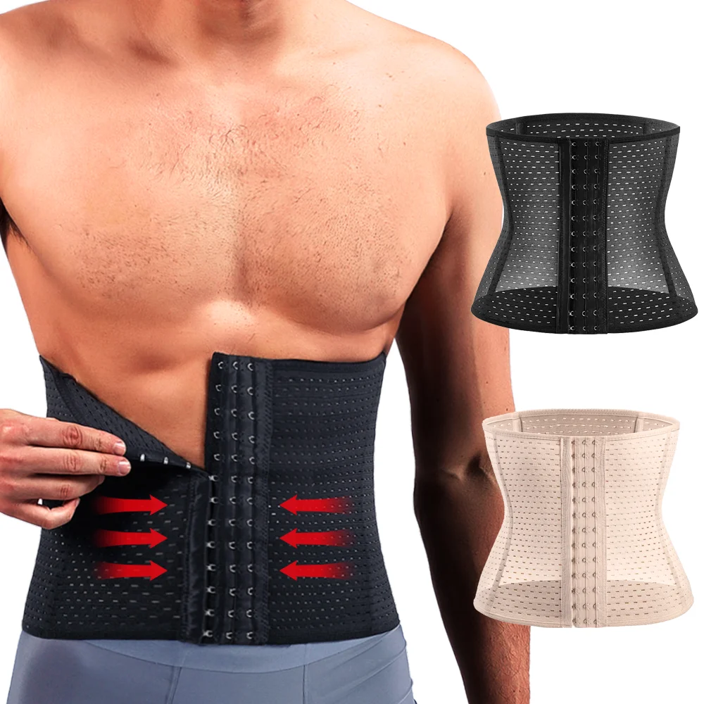 Entrenador de cintura moldeador de cuerpo adelgazante para hombre, cinturones recortadores, corsé para Abdomen, moldeador de vientre, Control de barriga, ropa moldeadora de compresión para Fitness