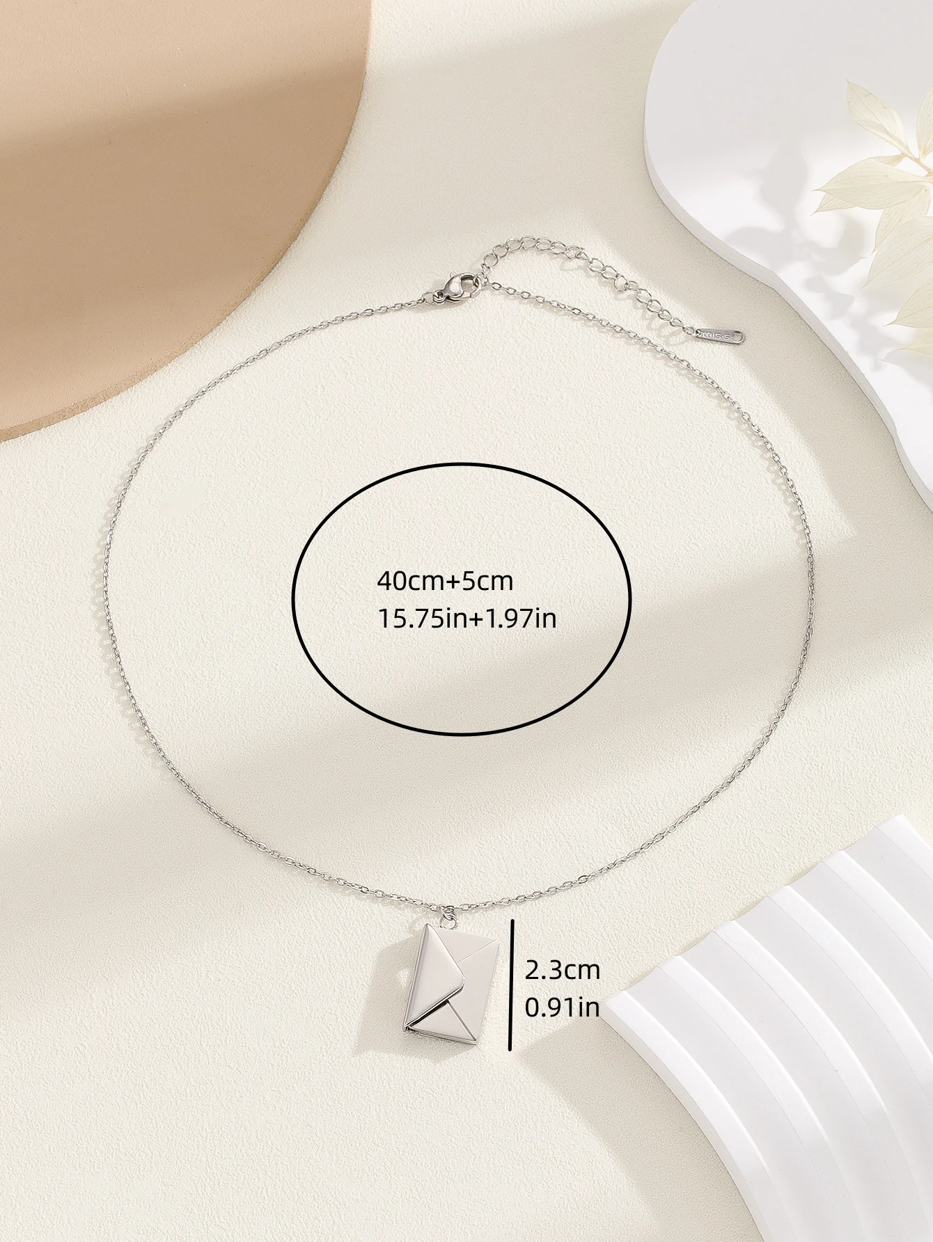 1Pcs Normcore Personalized High-End Stainless Steel Detachable Envelope Love Letter Pendant Necklace