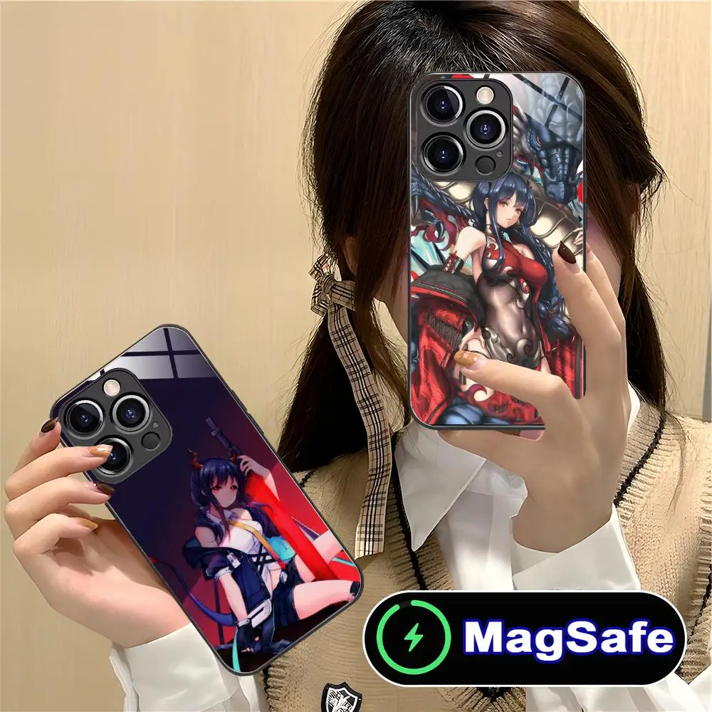 

Чехол для мобильного телефона Arknights Chen для iPhone 16, 15, 14, 13, 12, 11 Pro Max Plus Mini MagSafe, стеклянный цвет, защитный красивый чехол