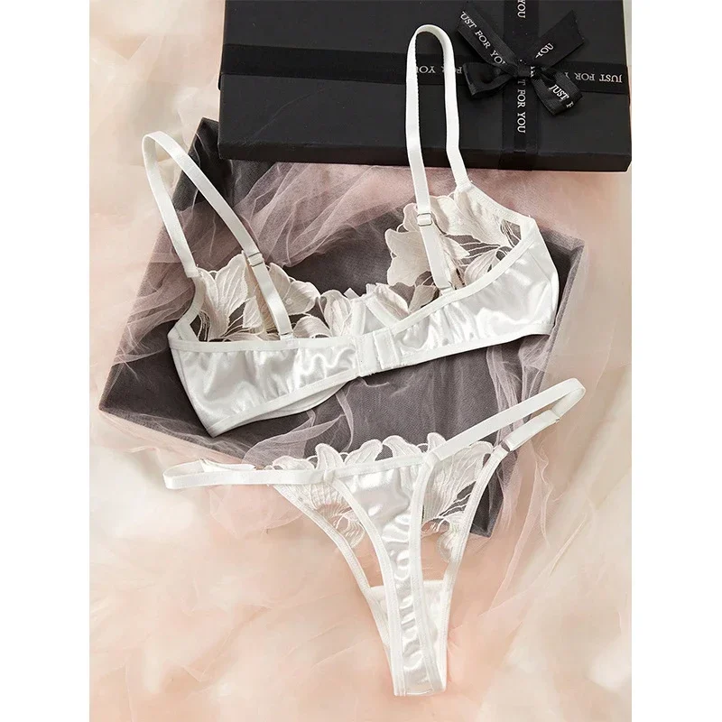 2024 Women Sexy Lingerie Bra Underwear Set Cute Bow Ultrathin Lace Lingerie Set Temptation Erotic Hot Outfits for Pretty Girls