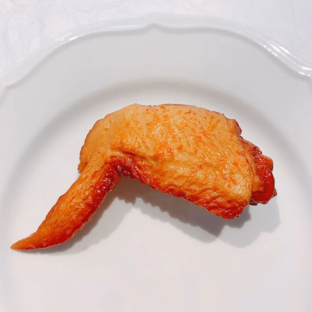 4 Pcs Simulated Chicken Wings Showcase Food Decoration Model Fake Roasted Grilled Simulation