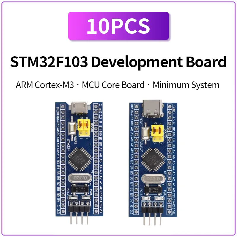 10PCS STM32F103C8T6 Development Board ARM Cortex-M3 MCU Minimum System Core Board C6T6
