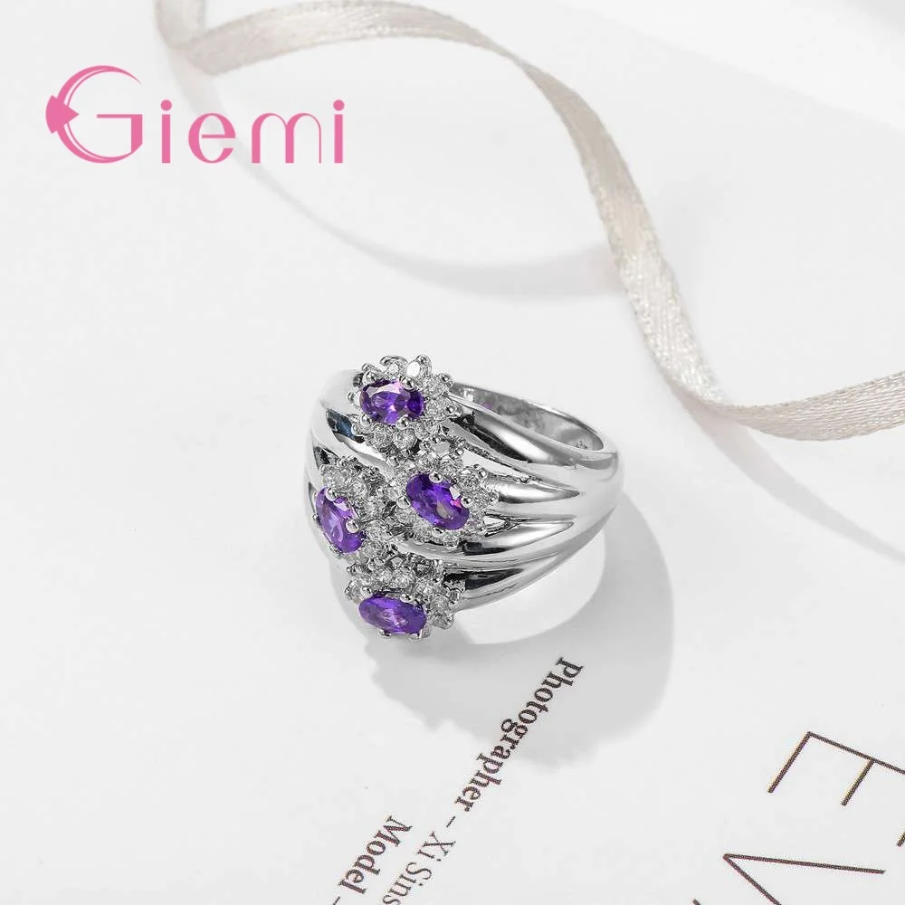 New Creative Hollow Flower 100% 925 Sterling Silver Statement Rings Top Quality Anel For Women Anniversary Party
