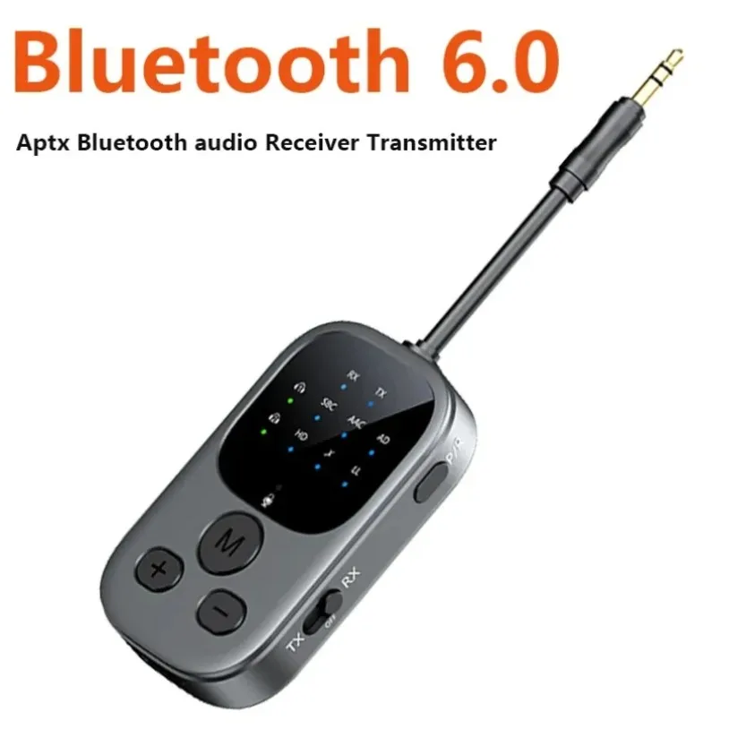 aptX Bluetooth 6.0 Audio Transmitter Receiver 2 in 1 3.5MM AUX Hifi Stereo Multipoint Wireless Adapter For PC TV Sound System