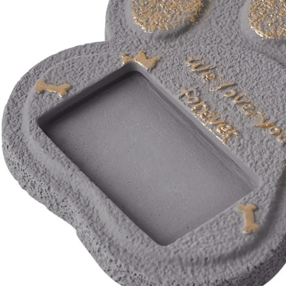 Pet Loss Gift Cement Pet Memorial Stone Photo Frame Paw Shape Dog Tombstone Heart Rainproof Cat Grave Marker Cemetery