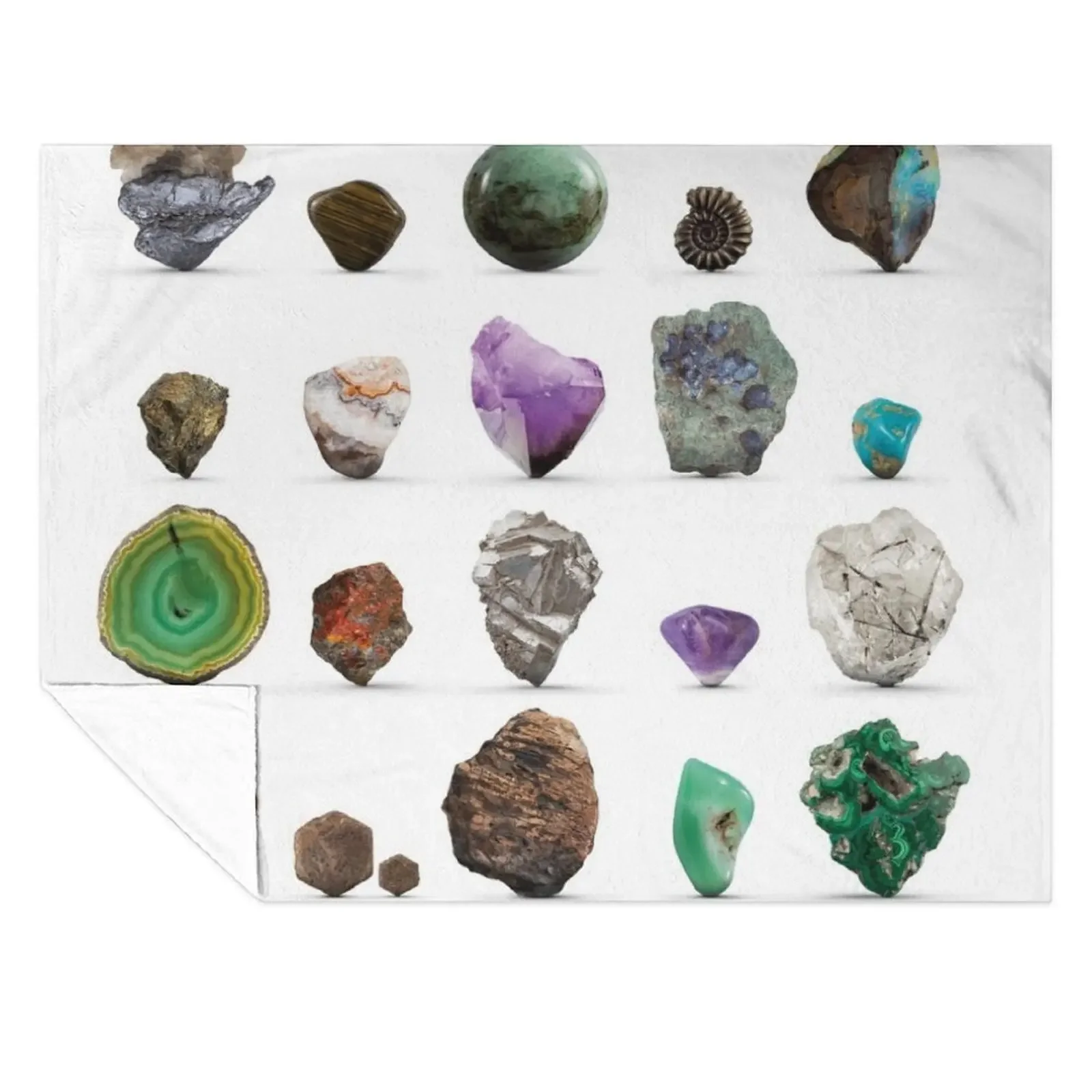 

Gemstones, Rocks, Minerals and Crystals Throw Blanket Warm Thermals For Travel Hair Decorative Beds Blankets