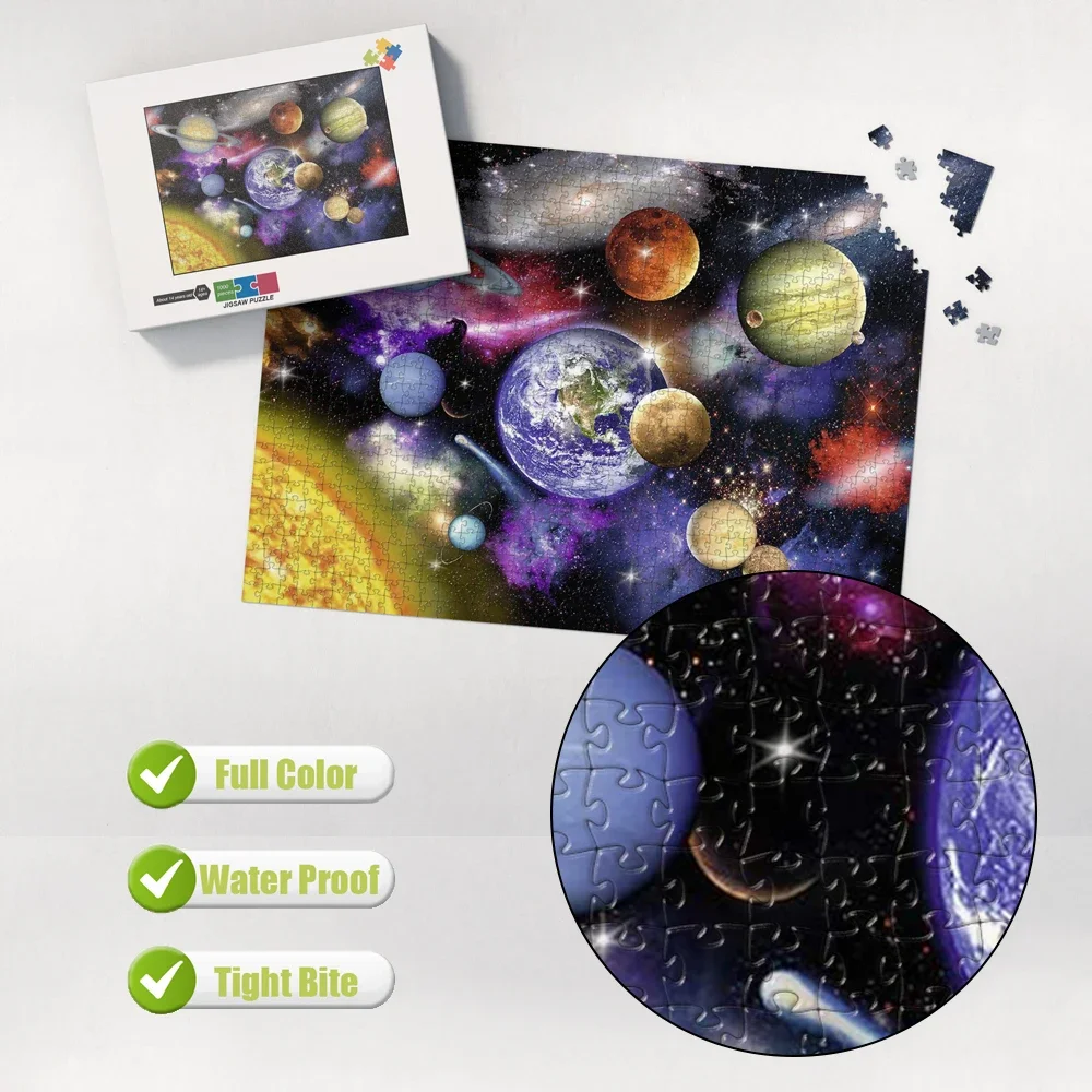 Earth Saturn Jupiter Jigsaw Puzzle Manual Diy Puzzle Kids Learning Educational Toys Kid's Birthday Gift Multiple Size Available