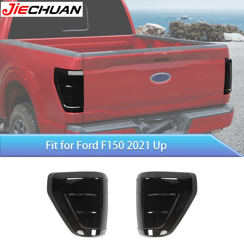 

JIECHUAN Smocked Black ABS Taillight Lamp Decoration Cover Stickers Fit For Ford F150 2021 Up Car Exterior Accessories
