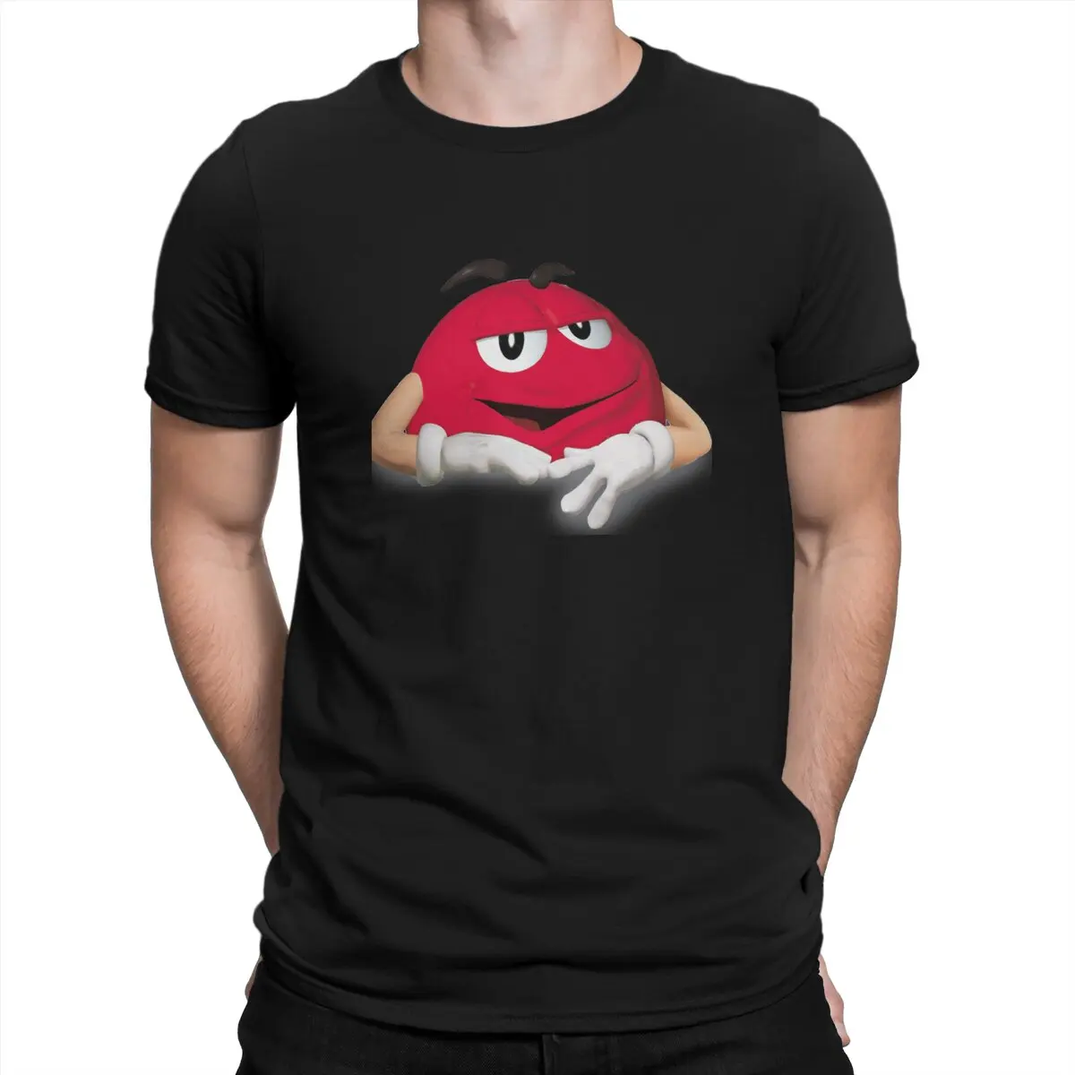 Men T-Shirts Funny Candy Red Funny Tees Short Sleeve M Chocolate T Shirts Round Collar Clothes Printing