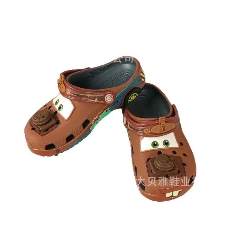 

2025 Summer New Car Co Branded Teeth Hole Shoes Non Slip Material Outdoor Sandals Cute Cartoon Waterproof Breathable Ankle Wrap