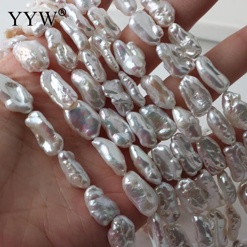 

High Quality White Bright Colorful 8-10mm Baroque Seedless Pearl Beads Natural Freshwater Pearls Jewelry Making DIY Necklace