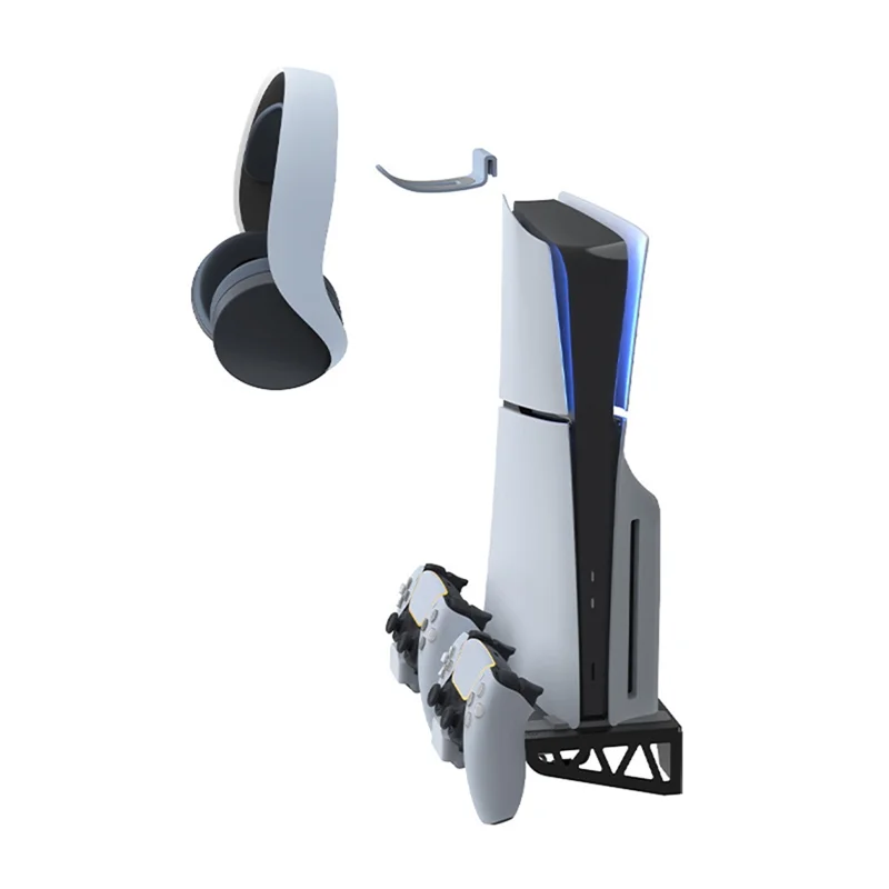 A45U Wall Mount Bracket Console Stand For PS5 Slim, Playstation 5 Controller Charging Dock Station Vertical Stand view 4