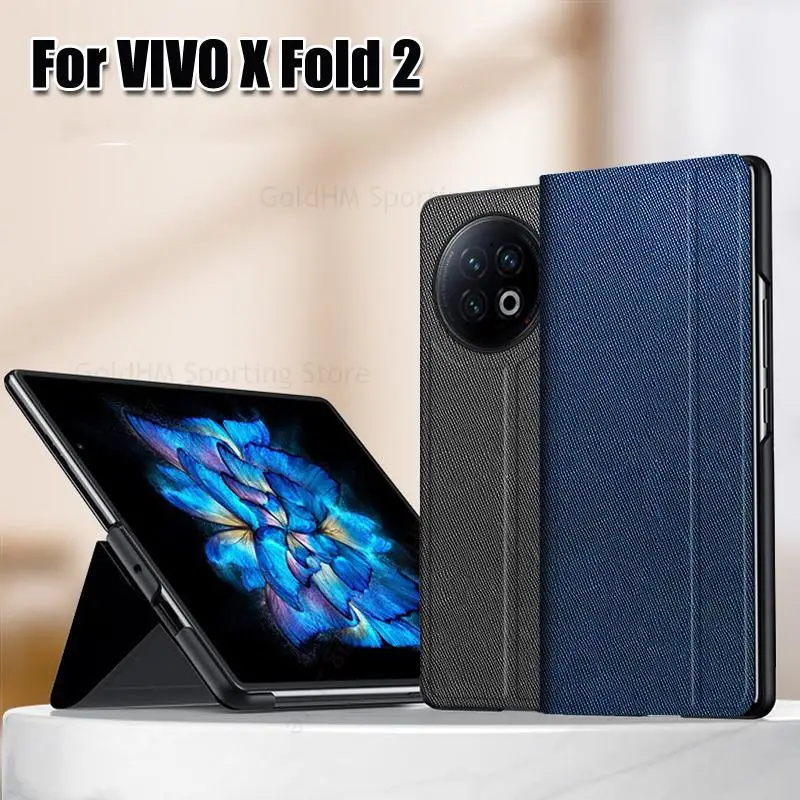 

Capa For vivo X Fold 2 Cross Leather Magnetic Flip Phone Case For Vivo X Fold2 5G Book Stand Kickstand Cover For X Fold2 V2266A