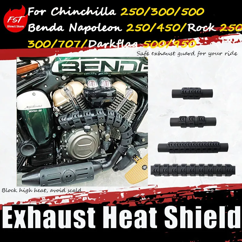

For Benda Napoleon250/450/Chinchilla 250/300/500/Rock 250/300/707/Darkflag 500/950 Rear Exhaust Pipe Anti-Heat Cover Accessories