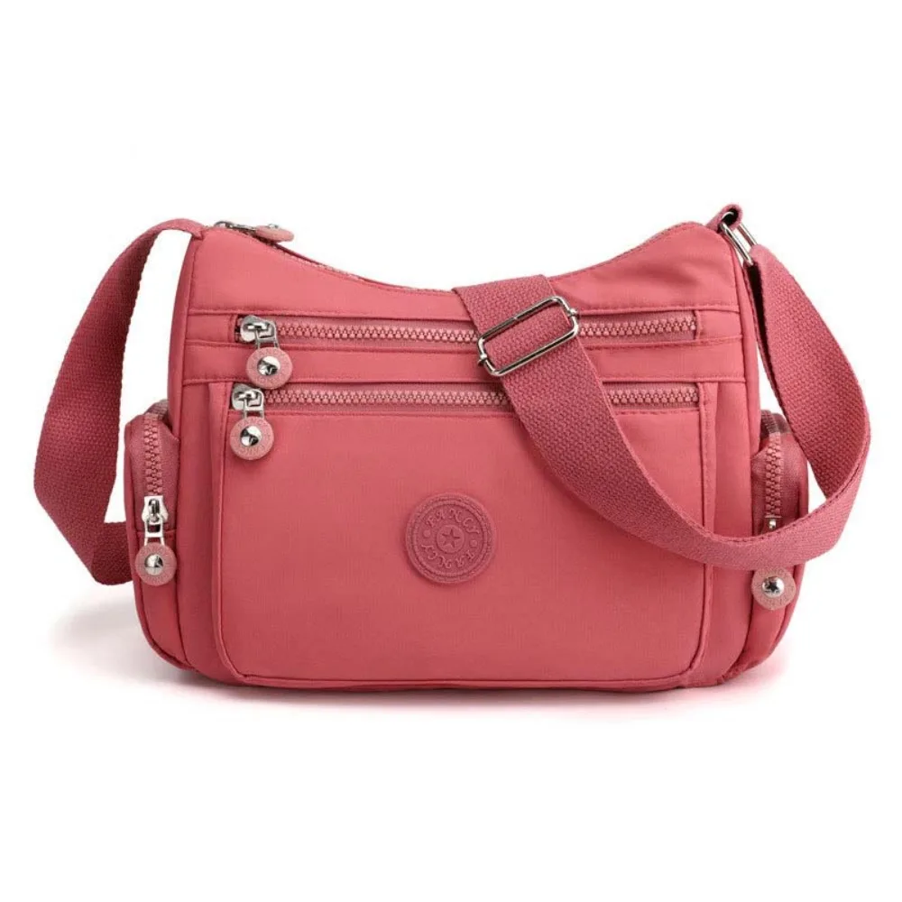 

Lightweight Women's Shoulder Bags Nylon Adjustable Strap Multi-zipper Pocket Bags Casual Versatile Korean Crossbody Bag Student
