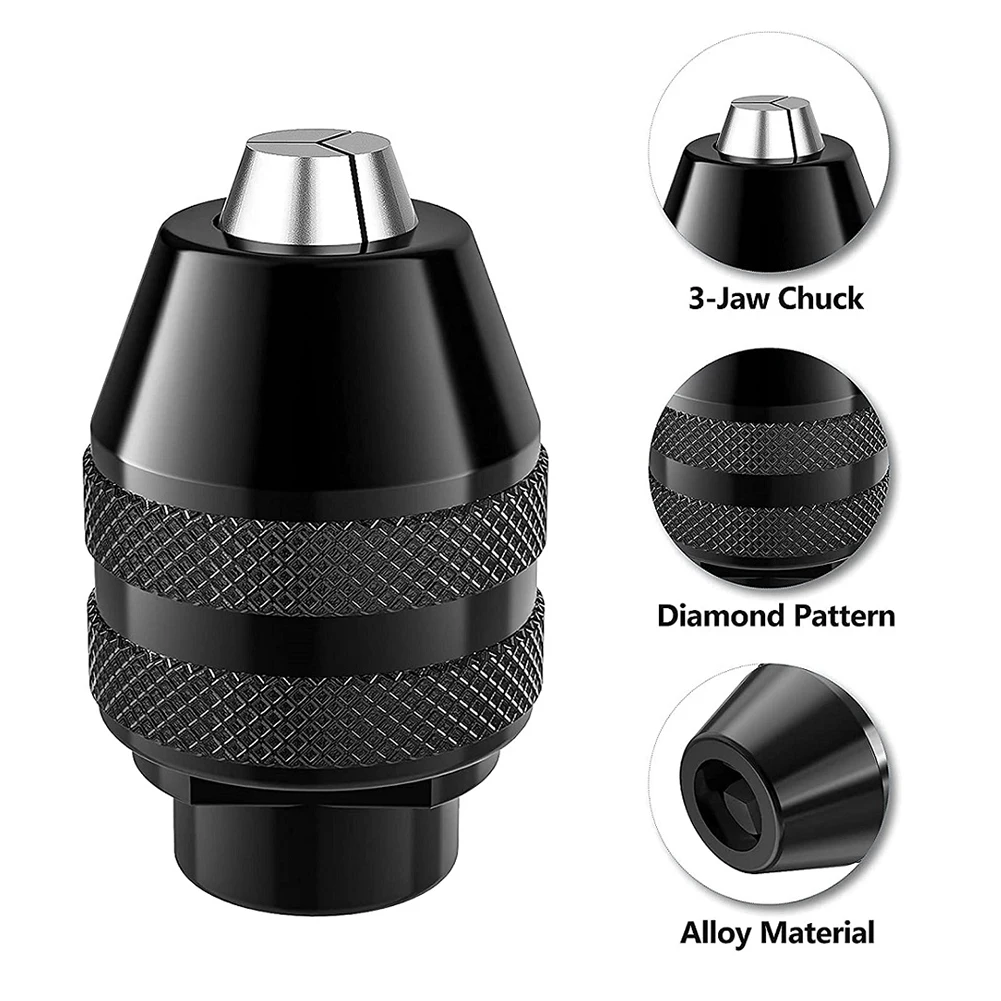 Set of Two Keyless Drill Chucks Designed Specifically for Use with Rotary Tool Accessories and Bits Up To 3 2 mm