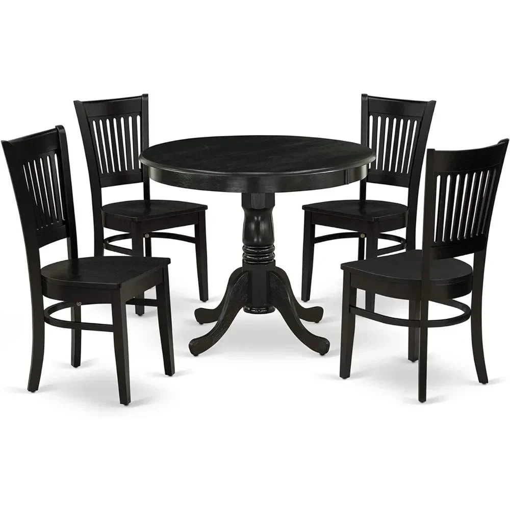 Dining Room Sets, 5 Piece Modern Dining Table Set Includes A Round Kitchen Table with Pedestal and 4 Dining Room Chairs, 36x36