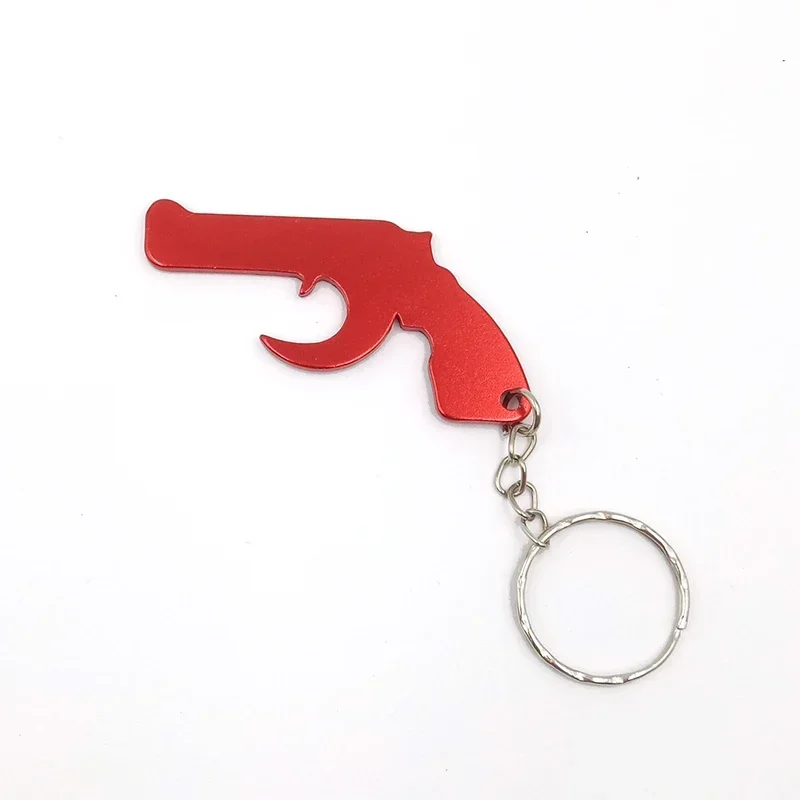 Multifunction Revolver Gun Keyring / Beer Wine Bottle Opener Outdoor EDC Unique Convenience Metal Machine Gun Keychain