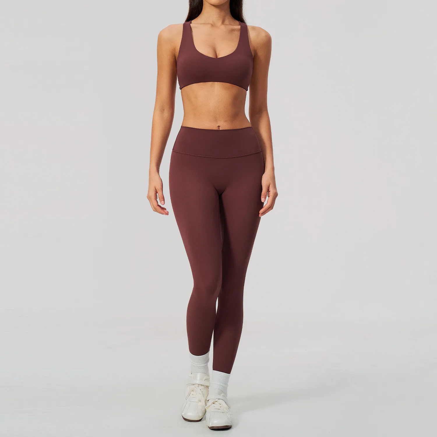 DINGPAI 2PCS Yoga Clothes Women's Tracksuit Athletic Wear Pilates Fitness Set Gym Workout Sets Push Up Sports Bra Leggings Suit