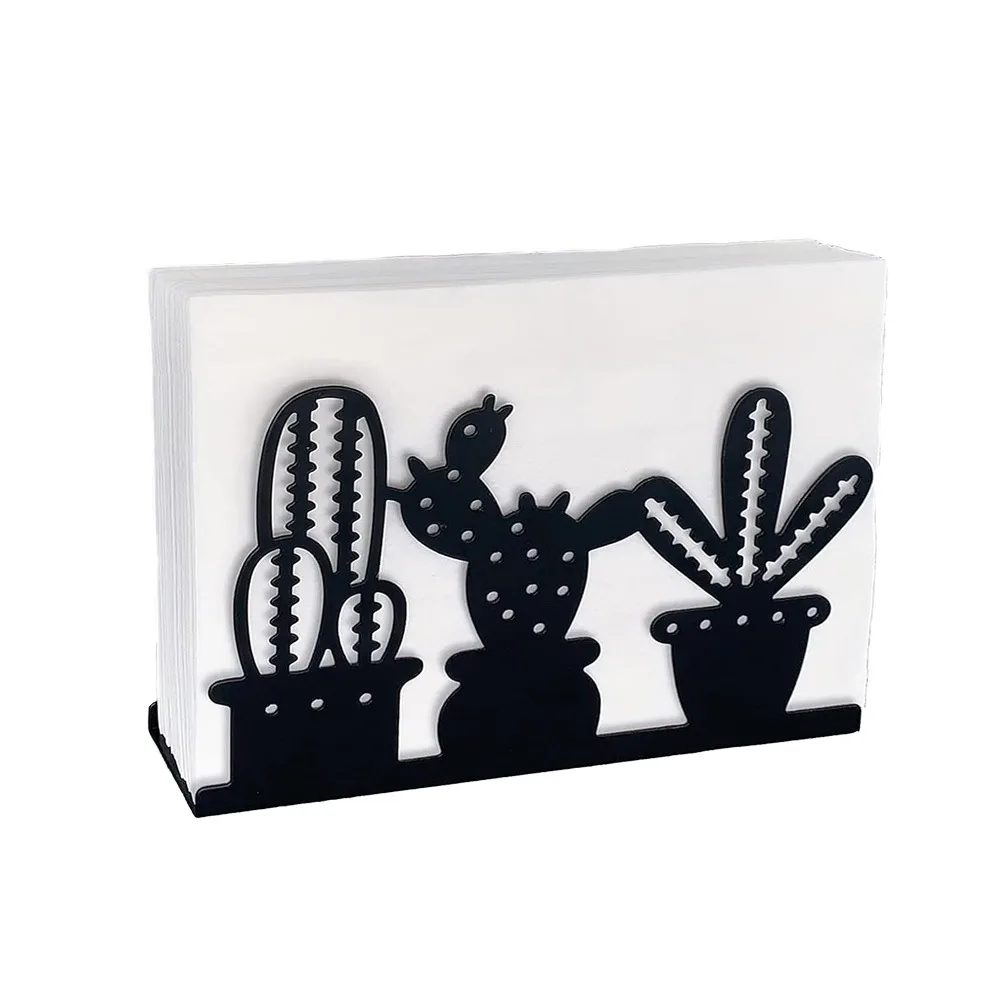 Cactus Theme Napkin Holders Table Farmhouse Kitchen Cocktail Dining Paper Napkin Holder Stainless Steel Napkin Dispenser Holder