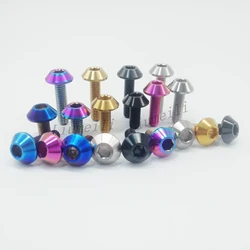 Liumeili 1pc M6X12mm M6X15mm M6X20mm M6X25mm Titanium Bike Motorcycle Allen Button Head Bolt Ti Screw Grade 5