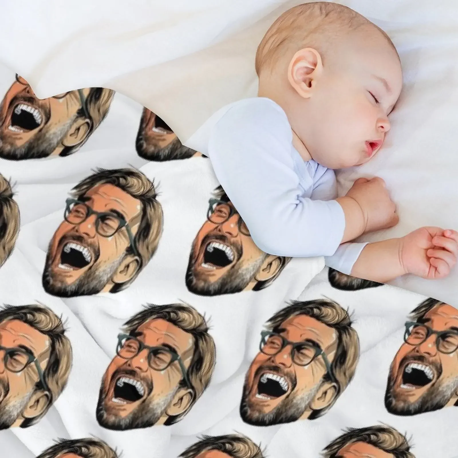 Selimut Lempar Klopp yang Gembira Tempat tidur sofa kutub ide hadiah valentine Selimut Kustom
