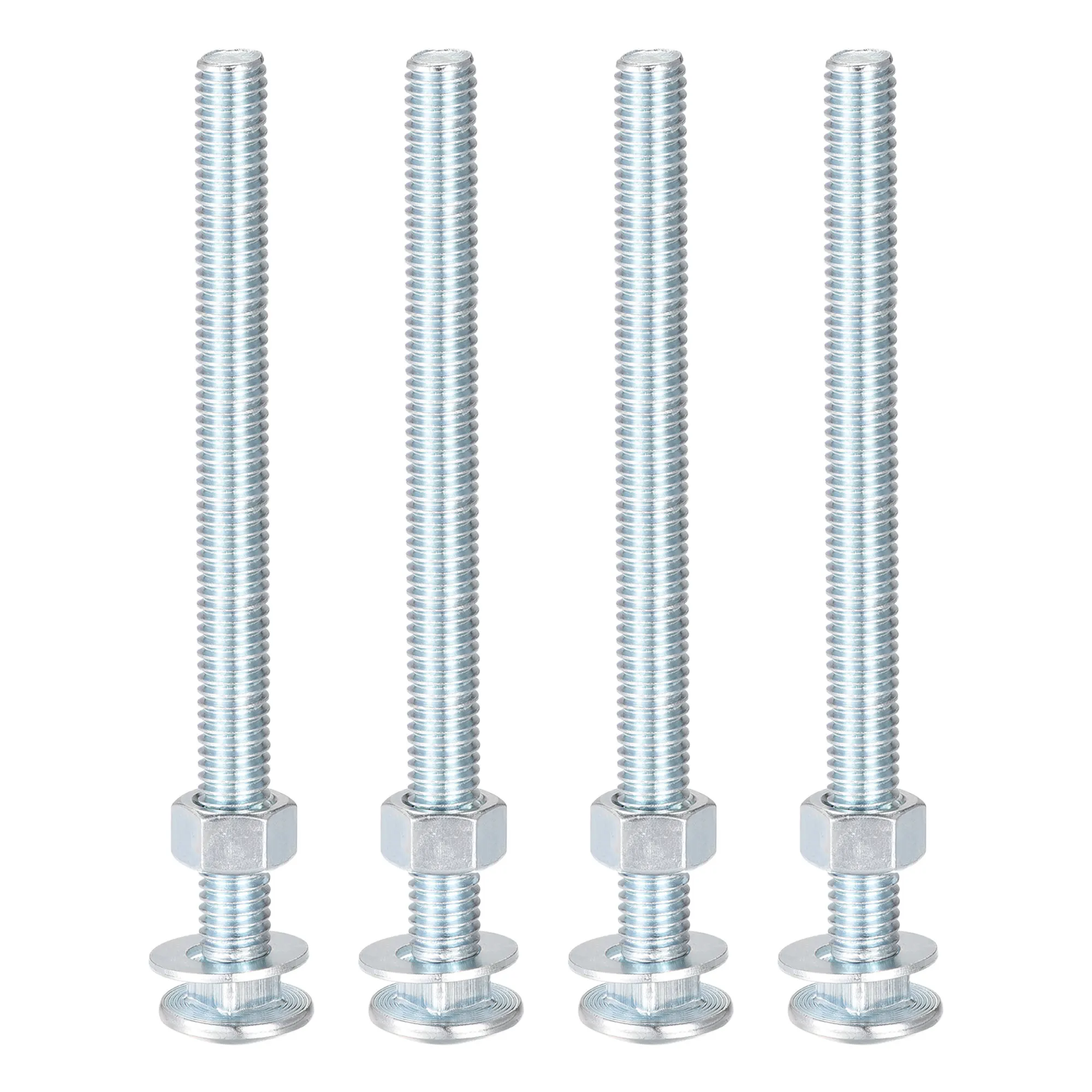 

Uxcell 4 Sets 3/8-16 x 5" Square Neck Carriage Bolts with Nuts & Washers, Carbon Steel Coach Bolt Screws