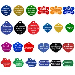 2pcs/Lot Dog Collar Free Personalized Engraving Text Pet Id Tags Dog Tag Dog Identification Customized Name Address Telephone