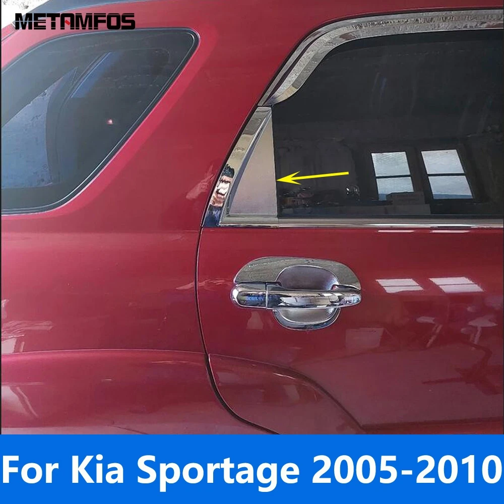 For Kia Sportage 2005-2008 2009 2010 Chrome Rear Window A Pillar Triangle Cover Trim Decoration Exterior Accessories Car Styling