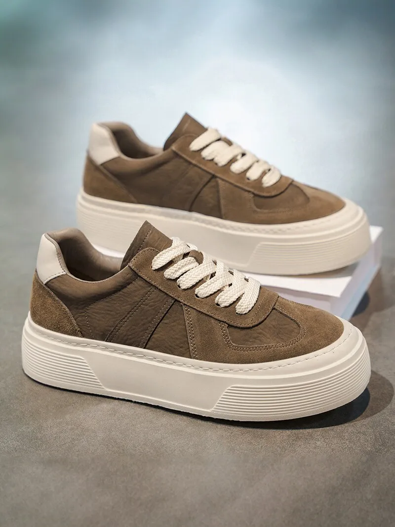 Men's Sport Running Shoes 2026 New Style Casual All-Match Thick Bottom Heightening Anti-Slip Fashionable Outdoor Sneakers