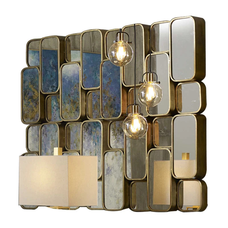 

Fashion Living Room Sofa Background Wall Decorative Mirror Xuan Mirror Walkway Wall Hanging M611