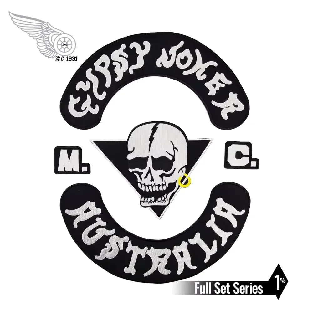 Модный байкерский жилет GYPSY JOKER AUSTRALIA MC Club с вышивкой, железная нашивка на полной спине куртки, мотоциклетные нашивки