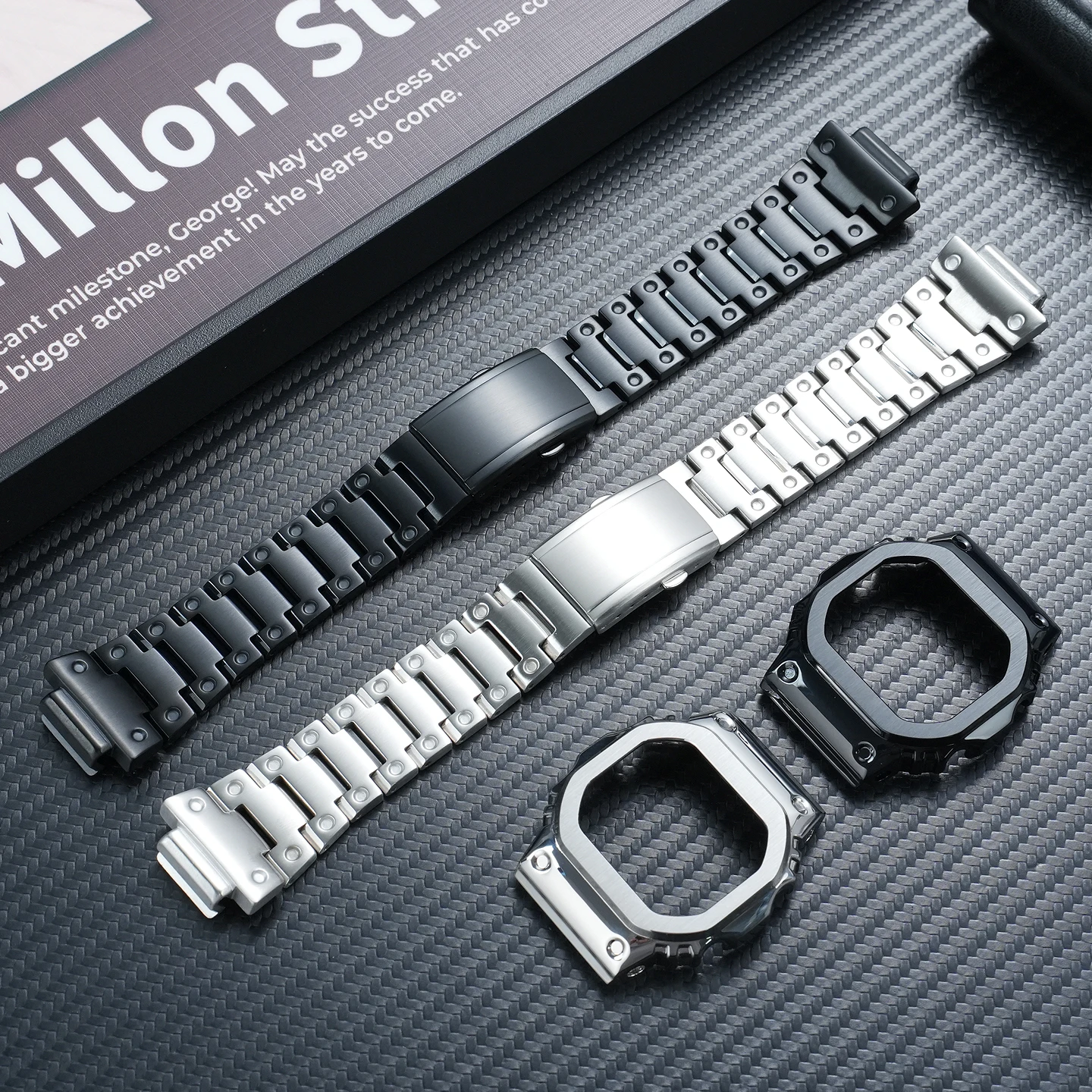 For Casio G-SHOCK Square Series: Custom GW-BX5600 Metal Case, Solid Stainless Steel Case and Strap Set Watch Accessories