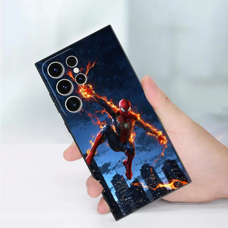 Marvel Cool Spider Man Custodia morbida nera per Samsung Galaxy S24 S24Ultra S25 Ultra S20 FE S22 Plus S21 + S21 S23 FE