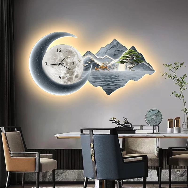 Interior Led Wall Clocks Cute Art Mural Restaurant Nordic Minimalist Wall Watch Fashion Silent Relogio De Parede Home Decoration